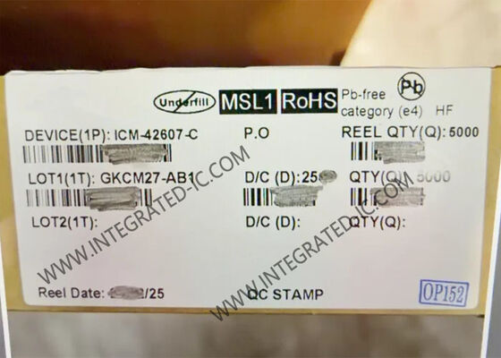 ICM-42607-C 고성능 6축 MEMS 모션 추적 센서 IC, 낮은 전력 소비 및 16비트 ADC 해상도