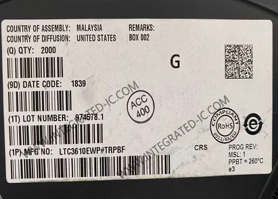 LTC3610EWP 통합 회로 칩 12A 출력 전류 4V ~ 24V 입력 범위 모놀리틱 동기 스텝 다운 DC / DC 변환기