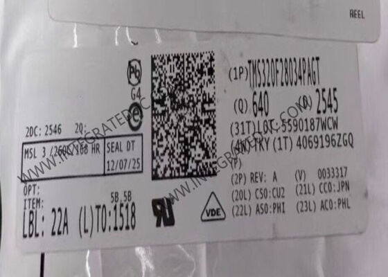 TMS320F28034PAGT 32비트 C2000 실시간 마이크로 컨트롤러 MCU, 60MHz 속도 및 128KB 플래시 메모리