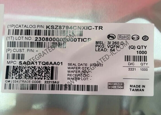 KSZ8794CNXIC 이더넷 IC 4 포트 관리 이더넷 스위치 칩 QFN-64 패키지