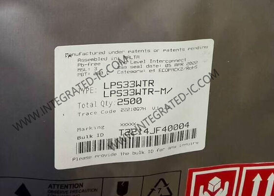 LPS33WTR 센서 IC 26kPa ~ 126kPa MEMS 압력 센서 CCLGA-10 절대 디지털 출력 바로미터