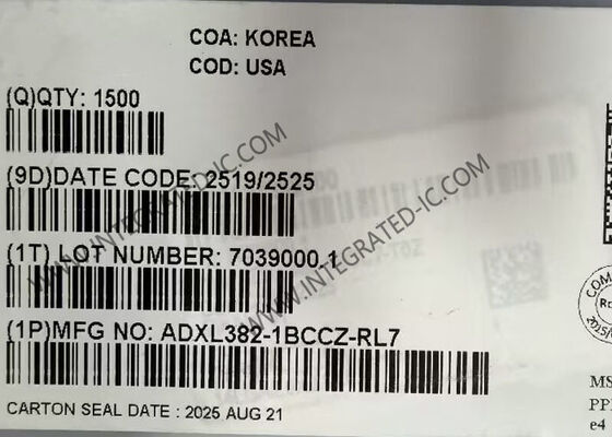 ADXL382-1BCCZ 센서 IC 광대역폭 3축 MEMS 가속도 LGA-14 가속도