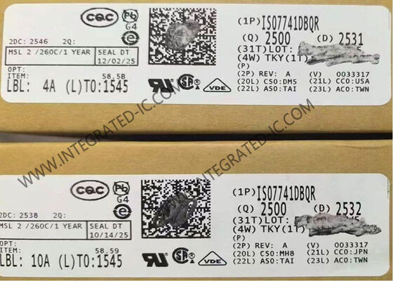 ISO7741DBQR 고속 100Mbps 디지털 격리장치 3000Vrms 격리장치 및 강력한 EMC 쿼드 채널 IC 칩