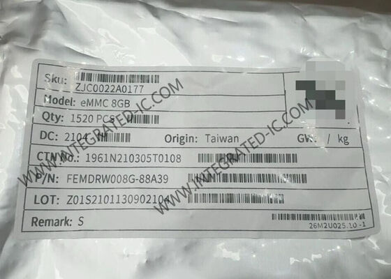 8GB eMMC 5.1 NAND 플래시 메모리 IC 칩과 BGA-153 패키지 산업용 광범위한 온도 범위 애플리케이션