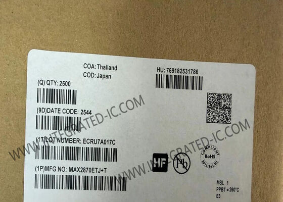 MAX2870ETJ 전압 제어 발진기를 갖춘 초광대역 위상 고정 루프 23.5MHz~6GHz 저위상 잡음 분수-N 및 정수-N 모드