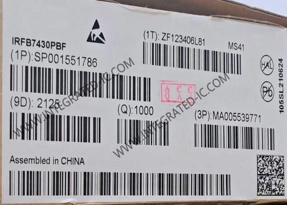 IRFB7430PBF 40V N 채널 전력 MOSFET, 409A 배수 전류와 375W 분해