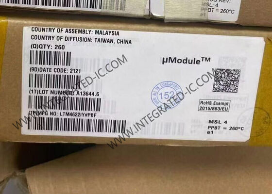 LTM4622IY 집적 회로 칩 듀얼 2.5A 출력 초박형 1.82mm 패키지 DC/DC μModule 레귤레이터(3.6~20V의 넓은 입력 범위 포함)