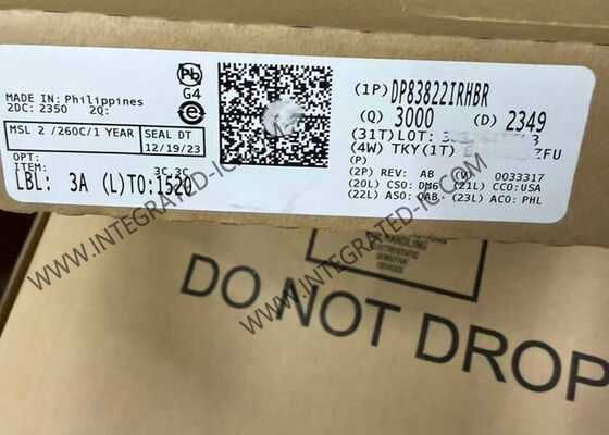 DP83822IRHBR 이더넷 IC 저전력 튼튼한 10/100 Mbps 이더넷 PHY 송신기 16KV ESD