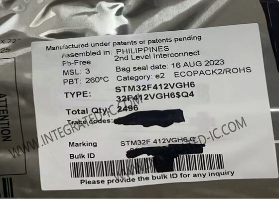 마이크로컨트롤러 MCU STM32F412VGH6 단일코어 내장된 마이크로컨트롤러