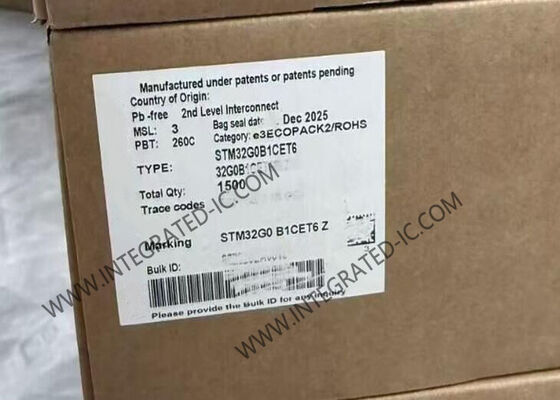 내장된 마이크로컨트롤러 MCU IC STM32G0B1CET6 512KB 순간 표면 부착