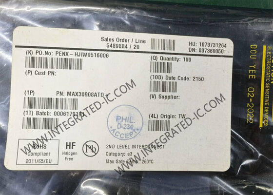 통합 회로 칩 MAX38908ATD 1 출력 4A 선형 전압 조절기 14-TDFN
