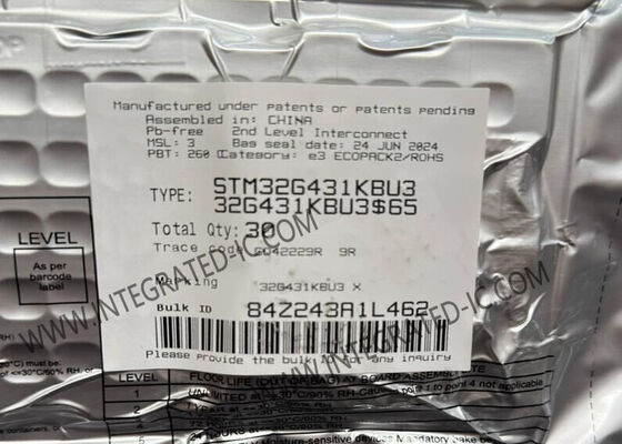 STM32G431KBU3 UFQFN-32 패키지 내 170MHz 속도로 32비트 ARM 코텍스-M4F 마이크로 컨트롤러