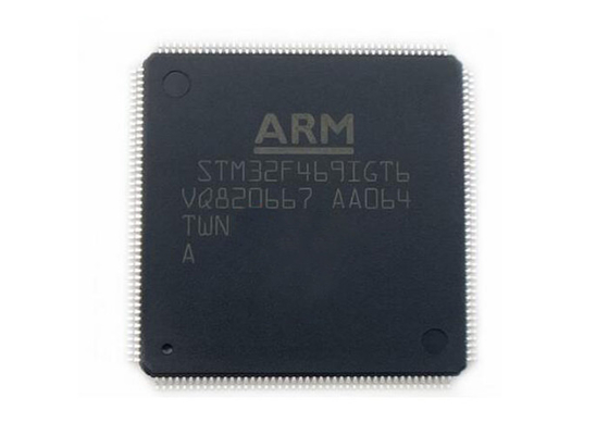IC은 176LQFP STM32F469IGT6 팔 32Bit Cortex-M4 CPU 180MHz 마이크로컨트롤러 MCU를 자릅니다