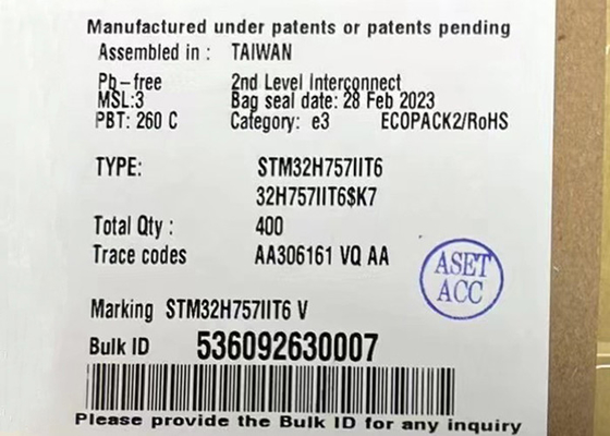 마이크로컨트롤러 MCU STM32H757IIT6 32Bit 듀얼 코어 240MHz 내장된 마이크로컨트롤러