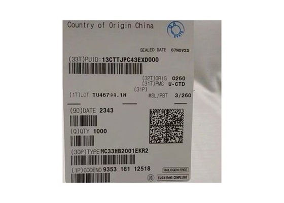 융합 회로 칩 MC33HB2001EKR2 10A 브러쉬 DC 모터 드라이버