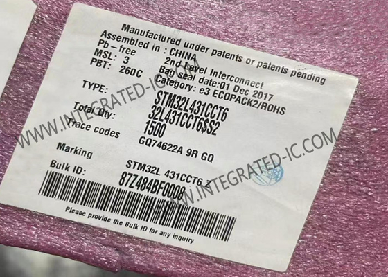 마이크로컨트롤러 MCU STM32L431CCT6 팔 Cortex-M4 48-LQFP 마이크로컨트롤러 IC