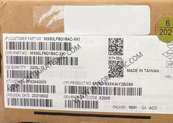 MX60LF8G18AC-XKI 메모리 IC 칩 3V 8G 비트 NAND 플래시 메모리 IC VFBGA-63 패키지
