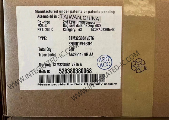 팔 마이크로컨트롤러 IC STM32G0B1VET6 32-LQFP 주류 마이크로컨트롤러 64MHz