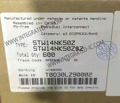 STW14NK50Z 융합 회로 칩 500V SuperMESHTM N 채널 MOSFET 트랜지스터