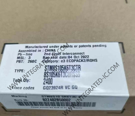 STM8S105K6T3CTR 마이크로 컨트롤러 MCU 16MHz 메인스트림 액세스 라인 8-비트 MCU