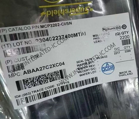 MCP3202-CI/SN 통합 회로 칩 12비트 100kSPS 듀얼 채널 아날로그로 디지털 변환기