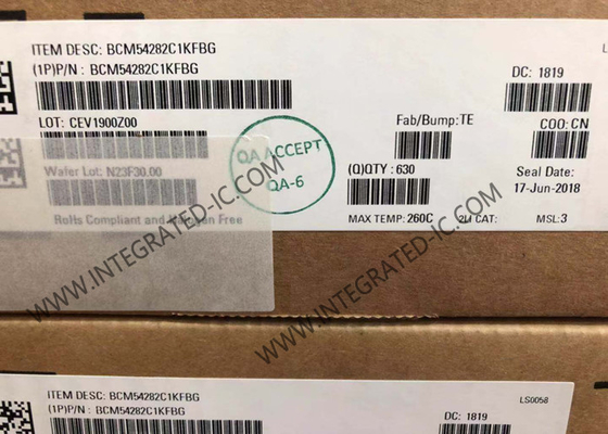 BCM54282C1KFBG 이더넷 IC QSGMII 인터페이스와 함께 8 포트 기가비트 이더넷 트랜시버