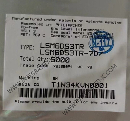 LSM6DS3TR 센서 IC 1.25mA 6 축 iNEMO 관성 측정 장치 LGA-14L 패키지