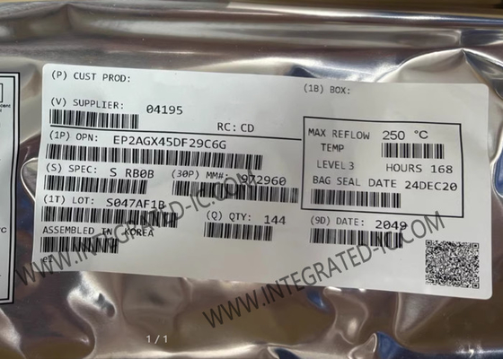 필드 프로그래밍 가능한 게이트 어레이 EP2AGX45DF29C6G 3.35Mbit FPGA 프로그래밍 가능한 논리 칩