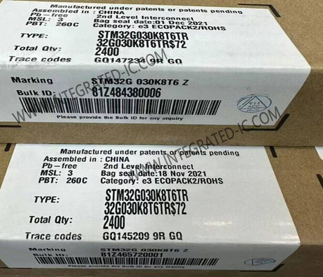 STM32G030K8T6TR 마이크로 컨트롤러 MCU 64MHz 32비트 단일 코어 마이크로 컨트롤러 LQFP-32