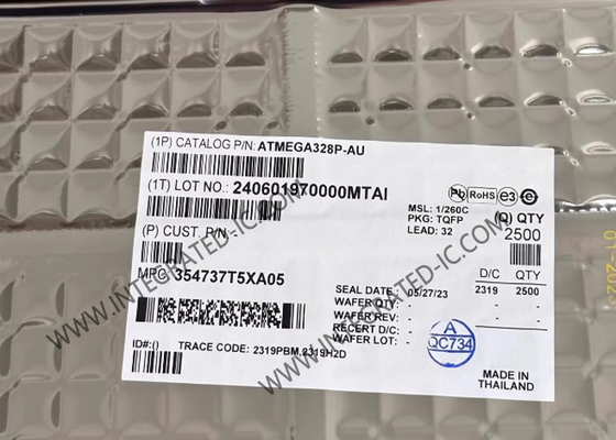 ATMEGA328P-AU 마이크로컨트롤러 MCU 8비트 AVR 마이크로컨트롤러 32K 바이트 시스템 내 프로그래밍 플래시