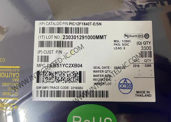 PIC12F1840T-E/SN 마이크로 컨트롤러 MCU 7KB 플래시 32MHz 마이크로 컨트롤러 XLP 기술