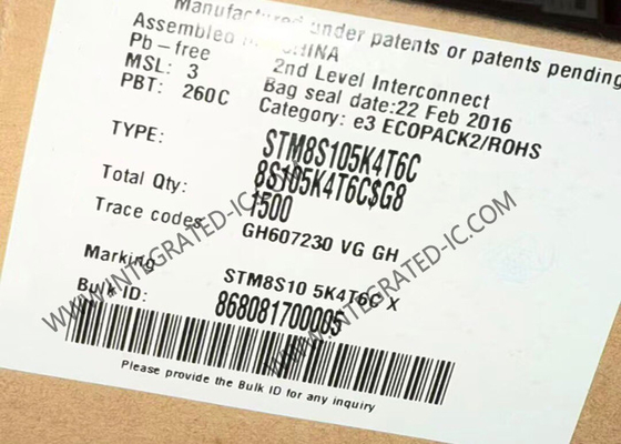STM8S105K4T6C 마이크로 컨트롤러 MCU 8비트 마이크로 컨트롤러 IC 16MHz 임베디드 MCU LQFP32
