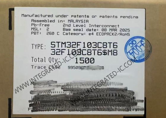 STM32F103C8T6 마이크로 컨트롤러 MCU 72MHz 32비트 단일 코어 마이크로 컨트롤러 IC LQFP48
