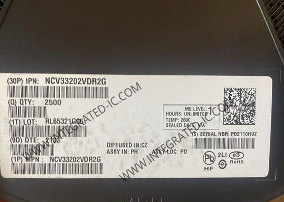 NCV33202VDR2G 융합 회로 칩 레일에서 레일 I/O 고 출력 운영 증폭기