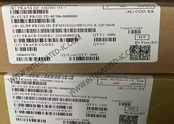 EFM32GG230F512G-E-QFN64 마이크로컨트롤러 MCU ARM 코텍스-M3 32비트 마이크로컨트롤러