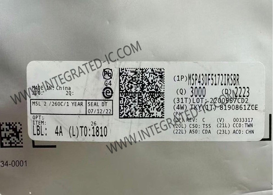 MSP430F5172IRSBR 마이크로컨트롤러 MCU 16비트 MCU 25MHz 혼합 신호 마이크로컨트롤러