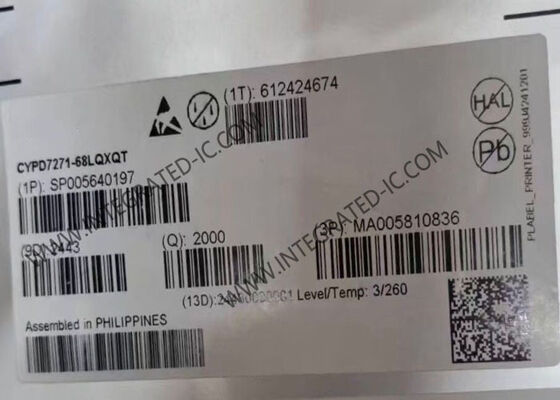 CYPD7271-68LQXQT 통합 회로 칩 듀얼 포트 USB-C 전원 공급 및 DC-DC 컨트롤러