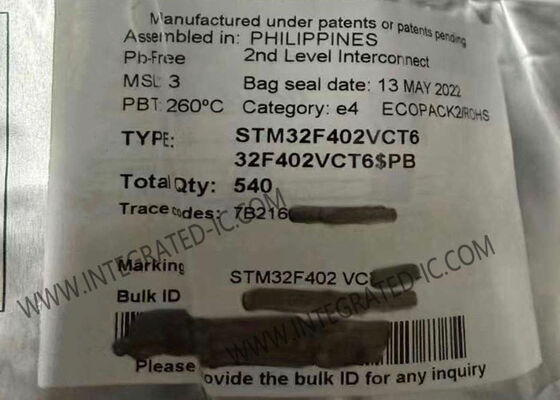 STM32F402VCT6 마이크로 컨트롤러 MCU 고성능 ARM 코텍스-M4 코어 LQFP100 패키지