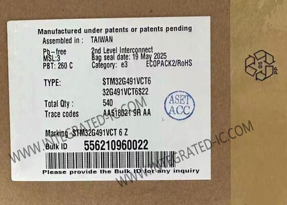 STM32G491VCT6 마이크로 컨트롤러 MCU 170MHz까지 32비트 ARM 코르텍스-M4 MCU LQFP-100