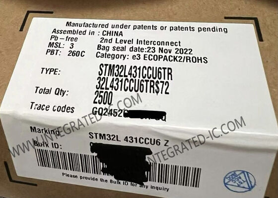 STM32L431CCU6 마이크로 컨트롤러 MCU 32비트 단일 코어 80MHz 256KB 플래시 마이크로 컨트롤러 IC